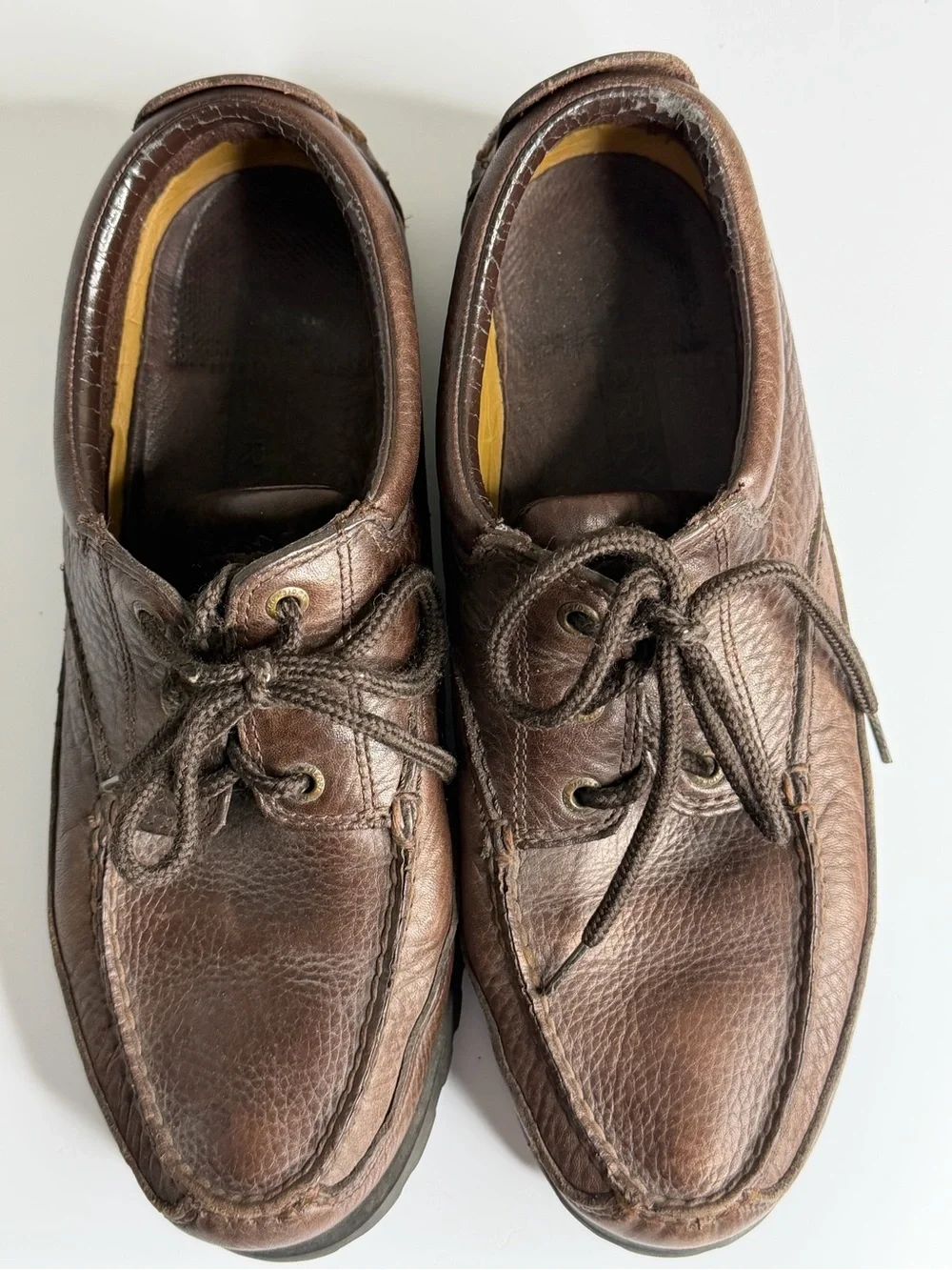 Sperry Brown Leather Boat Shoes with Lug Sole 11.5